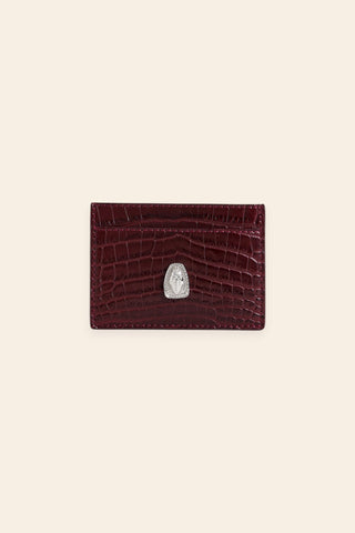 Koko crimson croc card holder