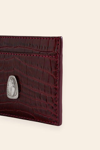 Koko crimson croc card holder