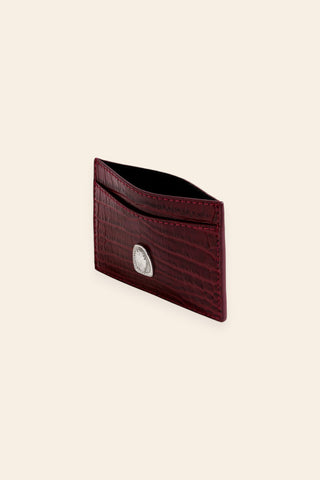 Koko crimson croc card holder