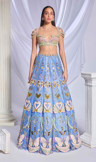 Once In A Blue Moon Lehenga Set by Papa Don'T Preach By Shubhika, available on Indiaspopup.com