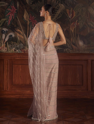 Orion dusty pink draped sari and blouse