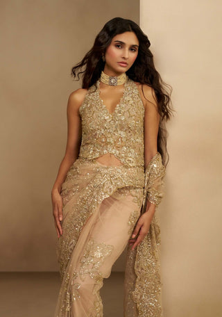 Ethereal mist tulle sari with blouse