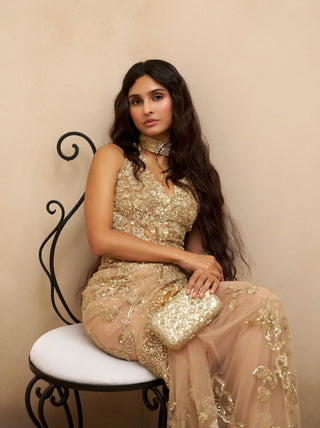 Ethereal mist tulle sari with blouse