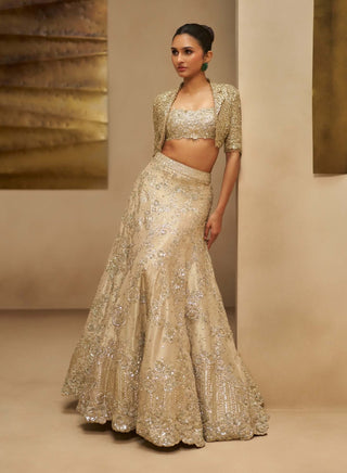 Champagne blossom lehenga set