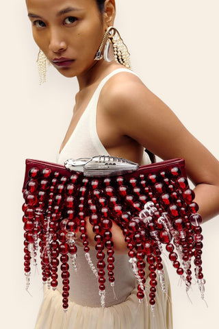 Koko crimson halo cascade clutch