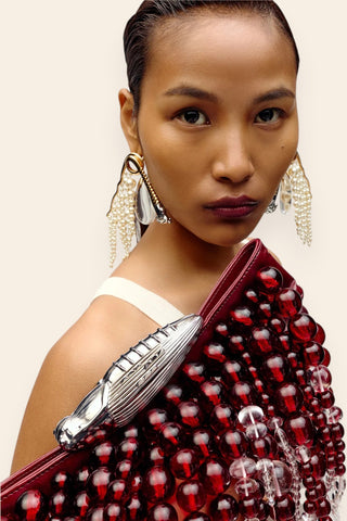 Koko crimson halo cascade clutch