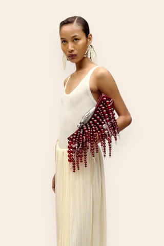 Koko crimson halo cascade clutch