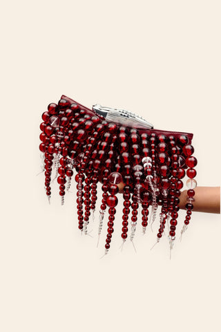 Koko crimson halo cascade clutch
