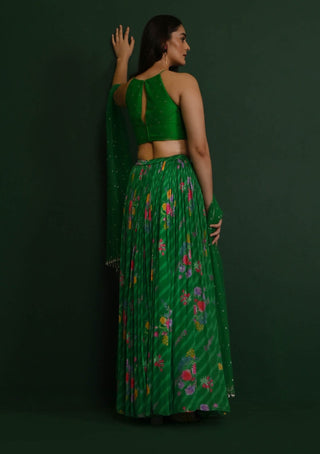 Chamee And Palak-Green Adele Floral Lehenga Set-INDIASPOPUP.COM