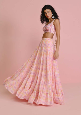 Chamee And Palak-Pink Alaina Frill Lehenga Set-INDIASPOPUP.COM