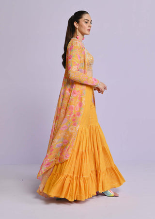 Chamee And Palak-Yellow Amira Jacket And Sharara Set-INDIASPOPUP.COM