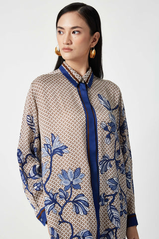 Payal Pratap-Bangka Blue Printed Tunic And Pants-INDIASPOPUP.COM