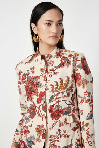 Payal Pratap-Kiruk Ecru Red Embroidered Jacket-INDIASPOPUP.COM