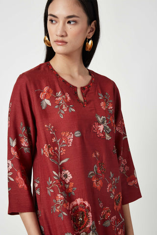 Payal Pratap-Siaba Red Printed Kurta And Pants-INDIASPOPUP.COM