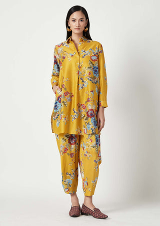 Payal Pratap-Bintan Yellow Printed Tunic And Pants-INDIASPOPUP.COM