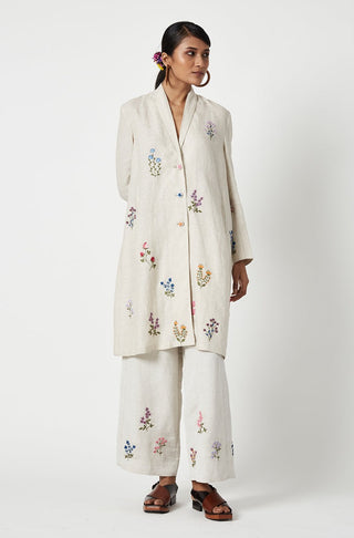 Payal Pratap-Elysian Beige Embroidered Pant-INDIASPOPUP.COM