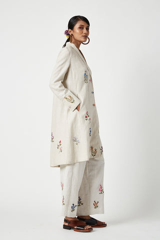 Payal Pratap-Elysian Beige Embroidered Pant-INDIASPOPUP.COM