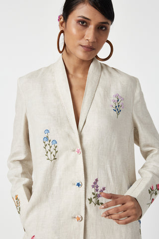 Payal Pratap-Madeira Beige Embroidered Jacket-INDIASPOPUP.COM