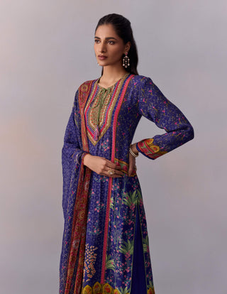 Sahiba midnight blue printed kurta set