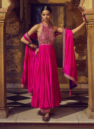 Gulabi gulaal pakeezah anarkali set