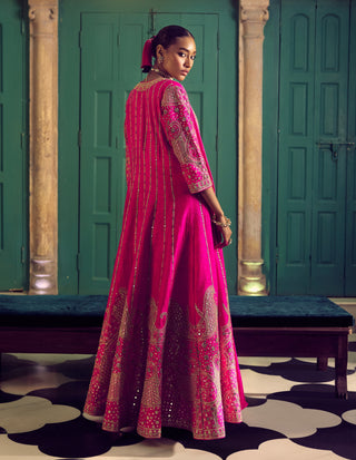 Gulabi gulaal rani sa anarkali and jacket set