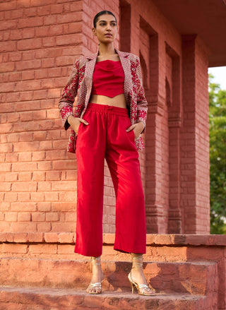 Punit Balana Red Jaipur Pant And Jacket Set available on indiaspopup