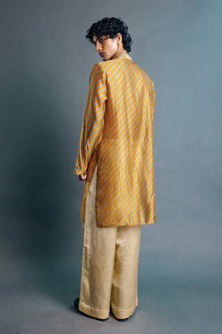 Mustard leheriya kurta set