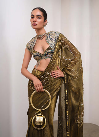 Gilded Drama Sari Set