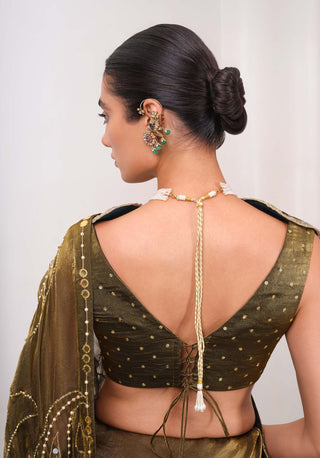 Gilded Drama Sari Set