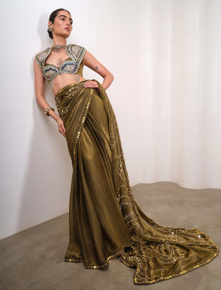 Gilded Drama Sari Set