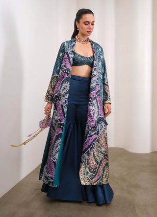 Midnight Power Move Jacket With Flared Pant Set