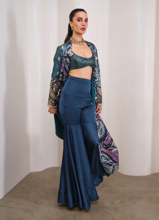Midnight Power Move Jacket With Flared Pant Set