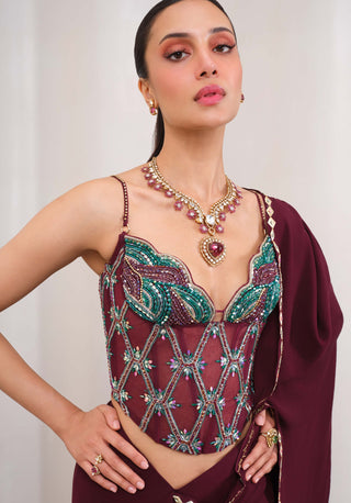 Wine And Shine Sari Set