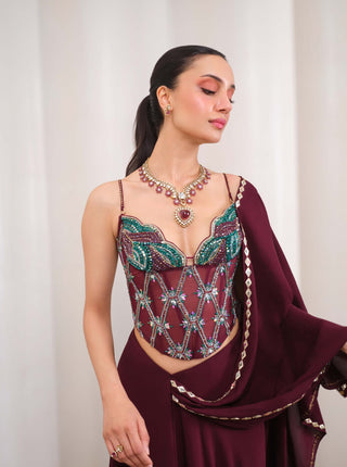 Wine And Shine Sari Set