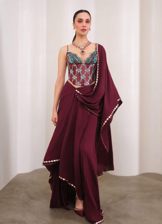 Wine And Shine Sari Set