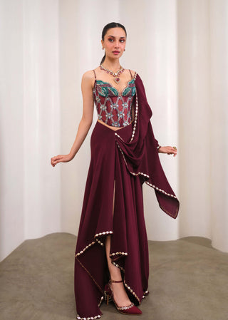 Wine And Shine Sari Set