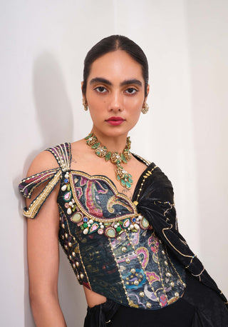 Midnight Muse Sari Set