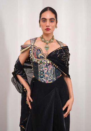 Midnight Muse Sari Set