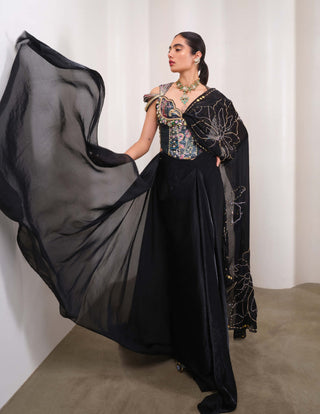 Midnight Muse Sari Set
