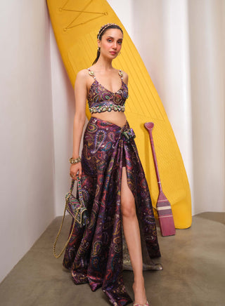 Merlot After Midnight Skirt With Bralette