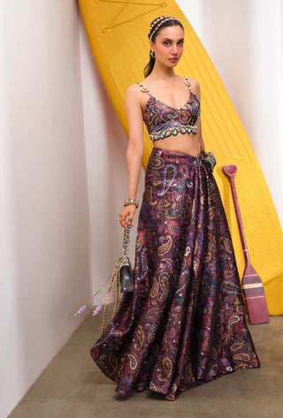 Merlot After Midnight Skirt With Bralette