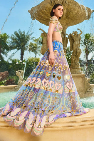 Once In A Blue Moon Lehenga Set by Papa Don'T Preach By Shubhika, available on Indiaspopup.com