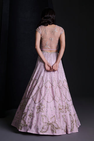 Elan lilac corset lehenga set