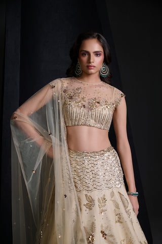 Empress ivory lehenga set