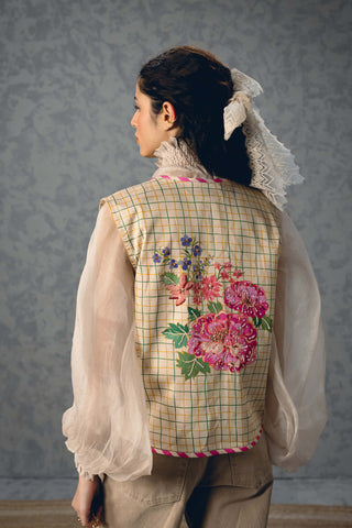 Ivory lea fleur vest jacket
