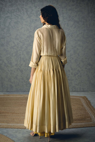 Ivory elina silk dress