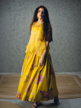 Yellow alina skirt with bustier