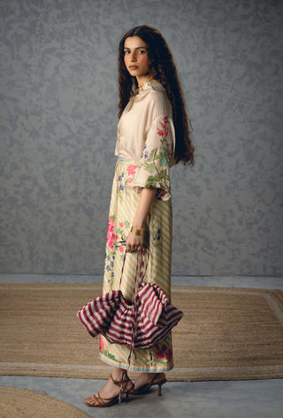 Ivory lya shirt with skirt