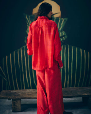 Red dena shirt with pants