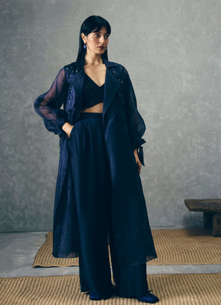 Navy blue nami jacket with top and pants